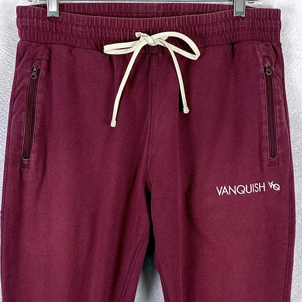 Vanquish Joggers Mens L Red Drawstring Pull On Pants Preppy Gym Workout Stretch